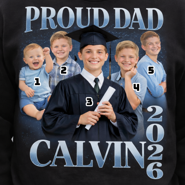 Personalized Bootleg Graduation Shirt 2026, Retro Rap Style Custom Photo Tee, Proud Family Graduation Gift