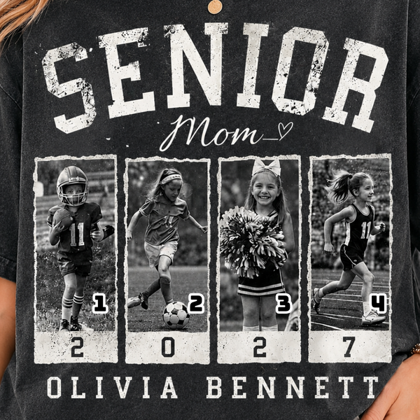 Personalized 2027 Senior Bootleg Football Shirt, Custom Football Mom Tee With Name & Number