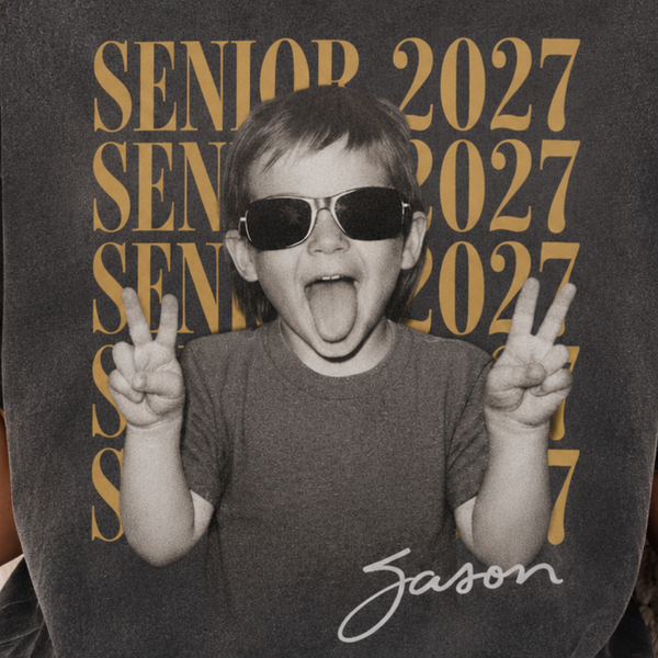 Personalized Senior Photo Shirt 2027, Vintage Graduate Picture Tee