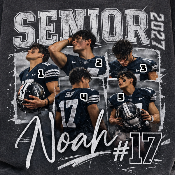 Custom 90s Bootleg Senior Football Mom Shirt, Retro Player Photo Tee