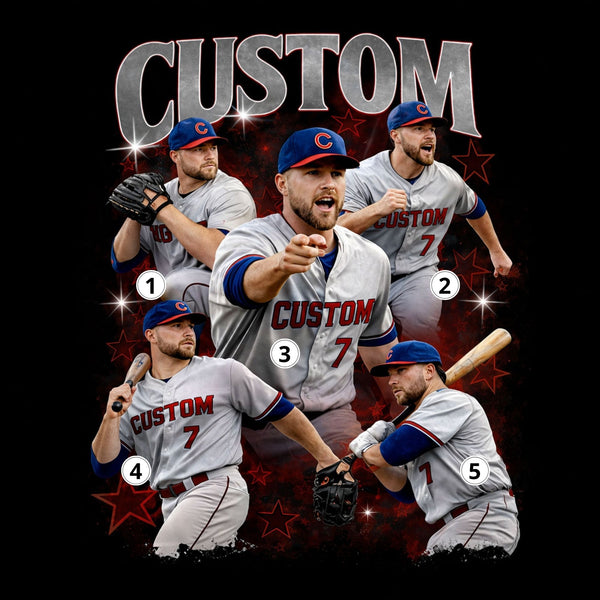 Custom Baseball Player Shirt, Personalized Name Tee, Retro Bootleg Style