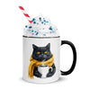 Funny Black Cat Coffee Mug – Cute Scarf Cat Lover Gift for Women & Men