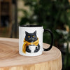 Funny Black Cat Coffee Mug – Cute Scarf Cat Lover Gift for Women & Men